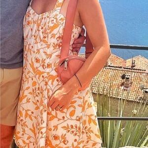 Maeve by Anthropologie Floral Orange and White Sundress